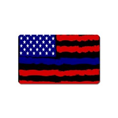 Flag American Line Star Red Blue White Black Beauty Magnet (name Card) by Mariart