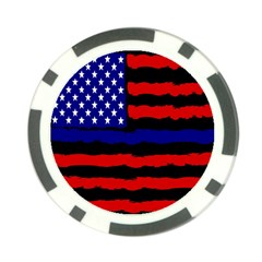 Flag American Line Star Red Blue White Black Beauty Poker Chip Card Guard (10 Pack) by Mariart