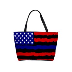 Flag American Line Star Red Blue White Black Beauty Shoulder Handbags by Mariart