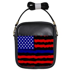 Flag American Line Star Red Blue White Black Beauty Girls Sling Bags by Mariart