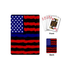 Flag American Line Star Red Blue White Black Beauty Playing Cards (mini) 