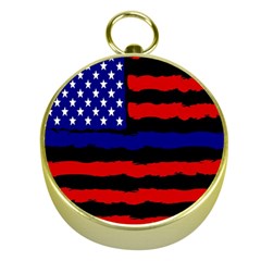 Flag American Line Star Red Blue White Black Beauty Gold Compasses