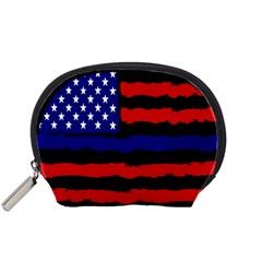 Flag American Line Star Red Blue White Black Beauty Accessory Pouches (small) 
