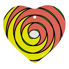 Double Spiral Thick Lines Circle Ornament (heart)
