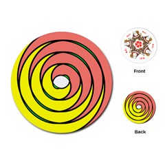 Double Spiral Thick Lines Circle Playing Cards (round) 