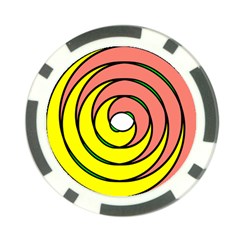 Double Spiral Thick Lines Circle Poker Chip Card Guard