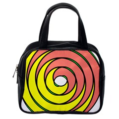 Double Spiral Thick Lines Circle Classic Handbags (one Side)