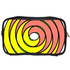 Double Spiral Thick Lines Circle Toiletries Bags 2-side