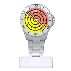 Double Spiral Thick Lines Circle Plastic Nurses Watch