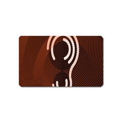 Fan Line Chevron Wave Brown Magnet (name Card)