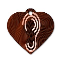 Fan Line Chevron Wave Brown Dog Tag Heart (two Sides) by Mariart