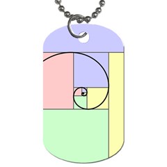 Golden Spiral Logarithmic Color Dog Tag (one Side)