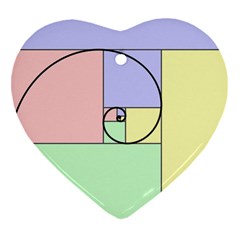 Golden Spiral Logarithmic Color Heart Ornament (two Sides) by Mariart