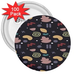 Funky Pattern Polka Wave Chevron Monster 3  Buttons (100 Pack)  by Mariart