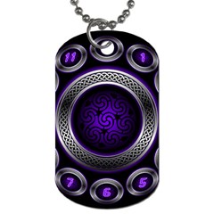 Digital Celtic Clock Template Time Number Purple Dog Tag (two Sides)