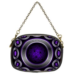 Digital Celtic Clock Template Time Number Purple Chain Purses (two Sides)  by Mariart