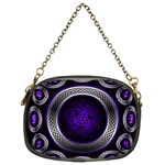 Digital Celtic Clock Template Time Number Purple Chain Purses (Two Sides)  Front