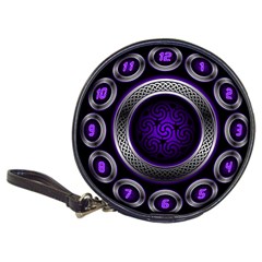 Digital Celtic Clock Template Time Number Purple Classic 20-cd Wallets by Mariart