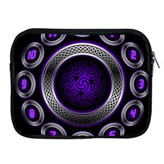 Digital Celtic Clock Template Time Number Purple Apple Ipad 2/3/4 Zipper Cases by Mariart