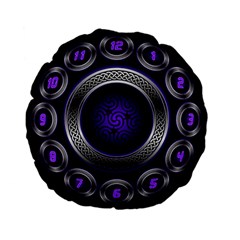 Digital Celtic Clock Template Time Number Purple Standard 15  Premium Flano Round Cushions