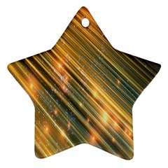 Golden Blue Lines Sparkling Wild Animation Background Space Ornament (star) by Mariart