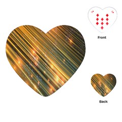 Golden Blue Lines Sparkling Wild Animation Background Space Playing Cards (heart)  by Mariart