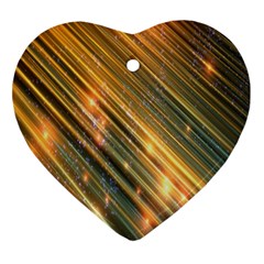 Golden Blue Lines Sparkling Wild Animation Background Space Heart Ornament (two Sides) by Mariart