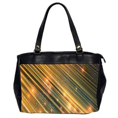 Golden Blue Lines Sparkling Wild Animation Background Space Office Handbags (2 Sides) 