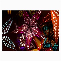 Hanging Paper Star Lights Large Glasses Cloth (2-side) by Mariart