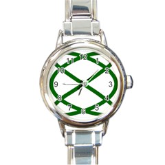 Lissajous Small Green Line Round Italian Charm Watch by Mariart