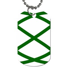 Lissajous Small Green Line Dog Tag (one Side) by Mariart