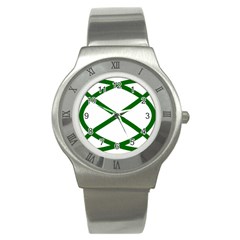 Lissajous Small Green Line Stainless Steel Watch by Mariart