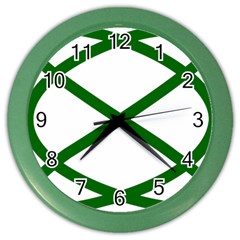 Lissajous Small Green Line Color Wall Clocks