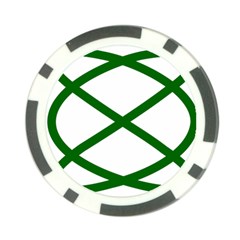 Lissajous Small Green Line Poker Chip Card Guard by Mariart