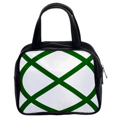 Lissajous Small Green Line Classic Handbags (2 Sides)