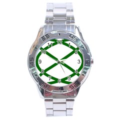 Lissajous Small Green Line Stainless Steel Analogue Watch by Mariart