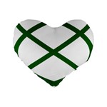 Lissajous Small Green Line Standard 16  Premium Flano Heart Shape Cushions Front