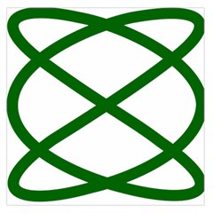 Lissajous Small Green Line Large Satin Scarf (square)