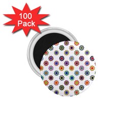Flowers Pattern Recolor Artwork Sunflower Rainbow Beauty 1 75  Magnets (100 Pack) 