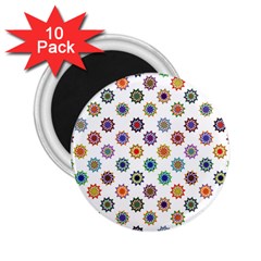 Flowers Pattern Recolor Artwork Sunflower Rainbow Beauty 2 25  Magnets (10 Pack) 
