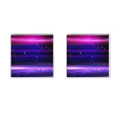 Massive Flare Lines Horizon Glow Particles Animation Background Space Cufflinks (square) by Mariart