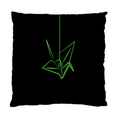 Origami Light Bird Neon Green Black Standard Cushion Case (two Sides)