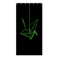 Origami Light Bird Neon Green Black Shower Curtain 36  X 72  (stall)  by Mariart