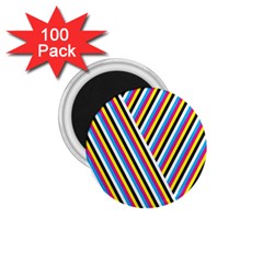 Lines Chevron Yellow Pink Blue Black White Cute 1 75  Magnets (100 Pack) 