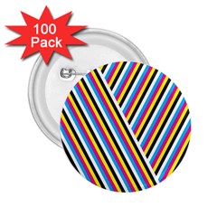 Lines Chevron Yellow Pink Blue Black White Cute 2 25  Buttons (100 Pack)  by Mariart