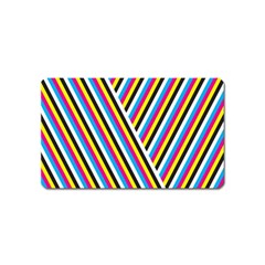 Lines Chevron Yellow Pink Blue Black White Cute Magnet (name Card)