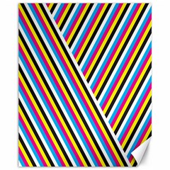 Lines Chevron Yellow Pink Blue Black White Cute Canvas 11  X 14   by Mariart