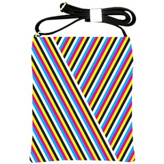 Lines Chevron Yellow Pink Blue Black White Cute Shoulder Sling Bags by Mariart