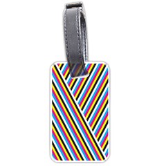 Lines Chevron Yellow Pink Blue Black White Cute Luggage Tags (one Side) 