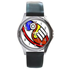 Pedernal Art Circle Sign Round Metal Watch